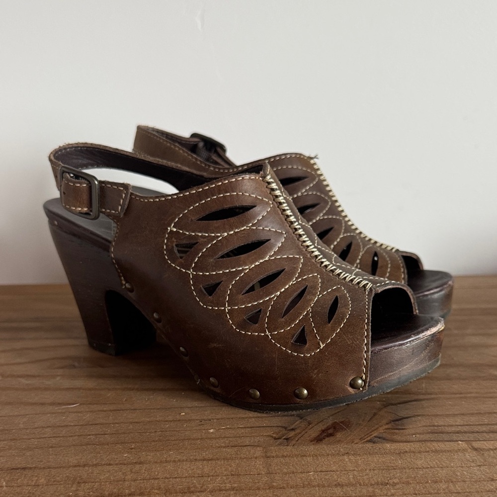 Dansko Rowena Leather Slingback Platform Sandal